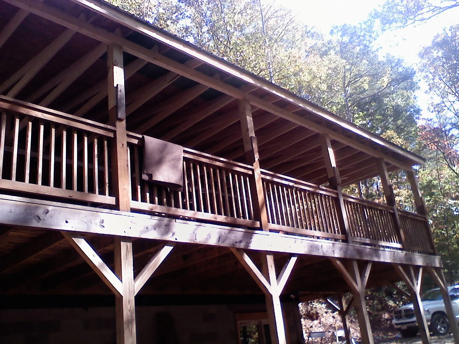 Timber framing under a new elevated porch and deck — Roof Leak Repair in Harbeson by Roofing Brothers